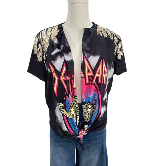 Def Leppard Band Graphic T Shirt Womens XXL Rock Tour Style Grunge Y2K Vintage - Picture 8 of 9